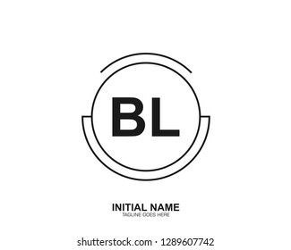 BL B L Initial logo letter with minimalist concept vector