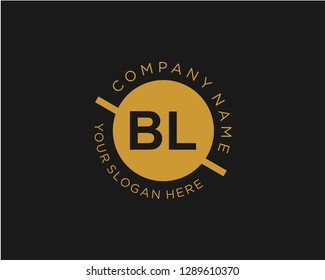 BL B L Initial logo letter with minimalist concept vector