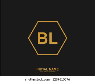 BL B L Initial logo letter with minimalist concept vector