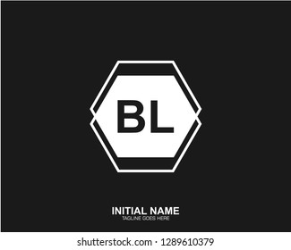 BL B L Initial logo letter with minimalist concept vector