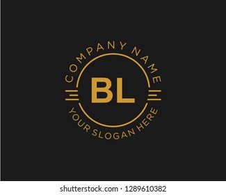 BL B L Initial logo letter with minimalist concept vector