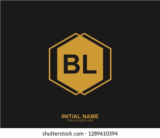 BL B L Initial logo letter with minimalist concept vector