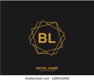 BL B L Initial logo letter with minimalist concept vector