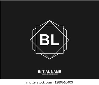 BL B L Initial logo letter with minimalist concept vector