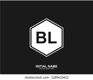 BL B L Initial logo letter with minimalist concept vector
