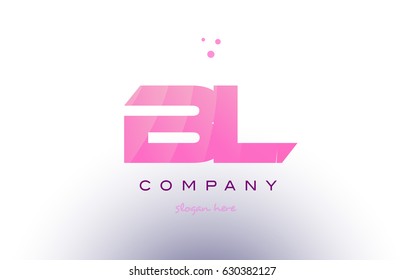 bl b l letter alphabet text pink purple dots creative company logo vector icon design template