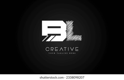 BL B L  Letter Logo Design in White Colors. Creative Modern Letters Vector Icon Logo Illustration.