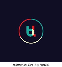 BL B L logo design with colorful circle frame. Modern logo template with bright color concept. vector illustration
