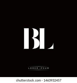 BL B L Logo Monogram with Black and White Colors