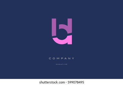 bl b l  pink blue pastel modern abstract alphabet company logo design vector icon template 