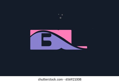 bl b l pink blue alphabet letter logo purple font creative text dots company vector icon design template