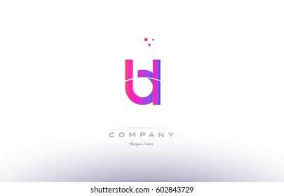 bl b l  pink purple modern creative gradient alphabet company logo design vector icon template