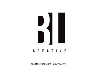 BL B L White Letter Logo Design with Black Square Vector Illustration Template.