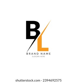 bl black orange letter logo template design.