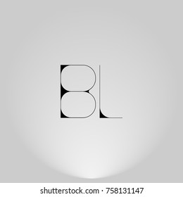 BL Black thin minimalist LOGO design in Highlight