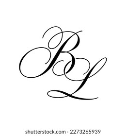BL Calligraphy Monogram initial letters logo