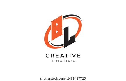 BL creative letter logo with circle area. Initial letter BL linked circle uppercase monogram logo. BL initial letter logo vector design.