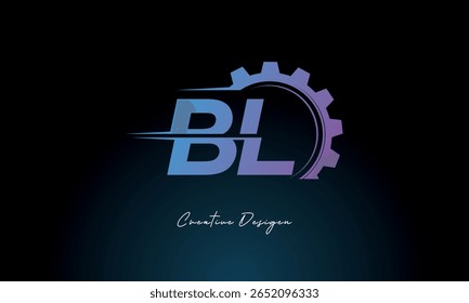BL Gear Fusion Logo – Industrial Tech-Inspired Letter mark Futuristic Industrial Letter Mark Design for Technology and Engineering Brands.