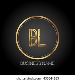 BL golden initial circle logo for company