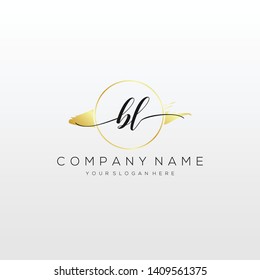 BL handwriting initial logo template vector.