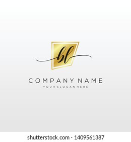 BL handwriting initial logo template vector.