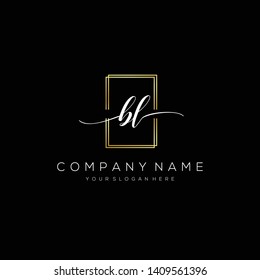 BL handwriting initial logo template vector.