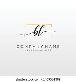 BL handwriting initial logo template vector.