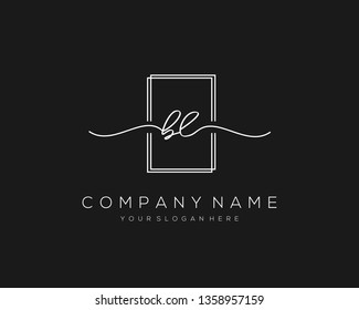 BL handwriting initial  logo vector