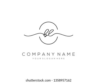 BL handwriting initial  logo vector