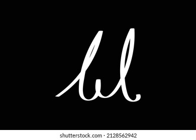 logotipo manuscrito bl para identidad. bl caligrafía escrita a mano inicial, para monograma y logotipo. 
