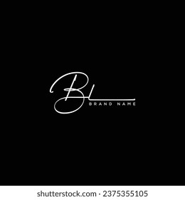 BL Initial  beauty letter handwriting vector logo.