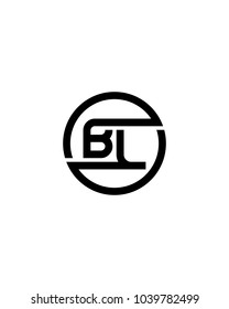 BL initial circle logo template vector