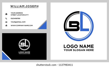 BL initial circle logo template vector