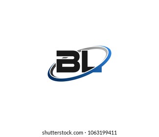 BL initial company blue black swoosh logo