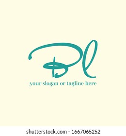 BL Initial handwriting logo concept