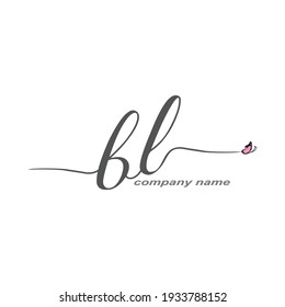 BL Initial Handwriting logo luxury vector beauty