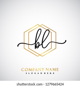 BL Initial Handwriting logo template vector