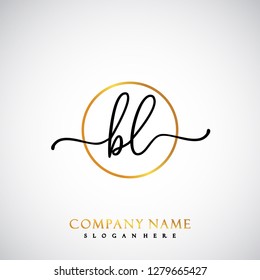 BL Initial Handwriting logo template vector