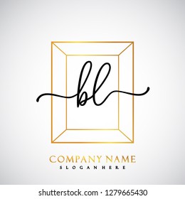 BL Initial Handwriting logo template vector