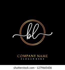 BL Initial Handwriting logo template vector