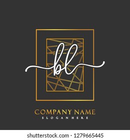 BL Initial Handwriting logo template vector