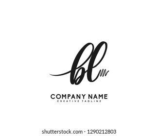 BL Initial Handwriting Logo Template Vector