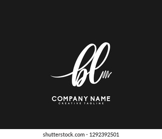 BL Initial Handwriting Logo Template Vecto