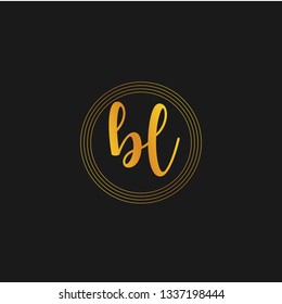 BL  Initial Handwriting logo template vector