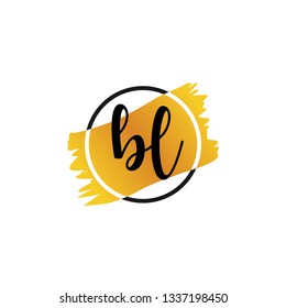 BL  Initial Handwriting logo template vector