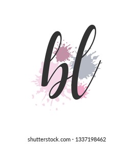 BL  Initial Handwriting logo template vector