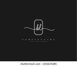 BL initial handwriting logo template vector