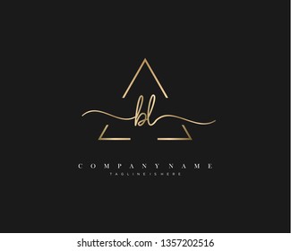 BL initial handwriting logo template vector