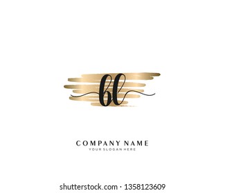  BL initial handwriting logo template vector