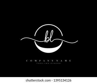 BL initial handwriting logo template vector